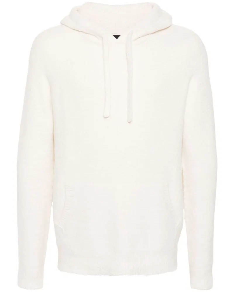 Roberto Collina Hoodie aus Bouclé-Strick Nude