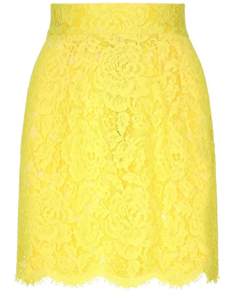 Dolce & Gabbana Minirock mit Spitze - Gelb Gelb