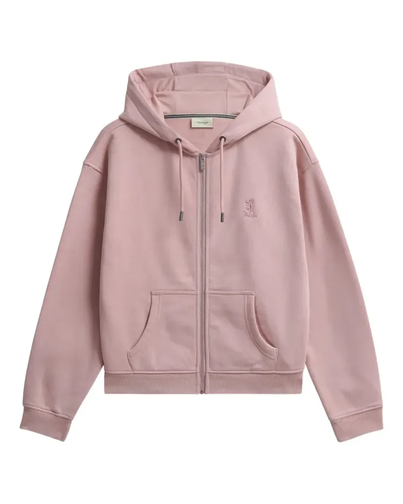 Pringle of Scotland logo-embroidered zip-up hoodie - Rosa Rosa