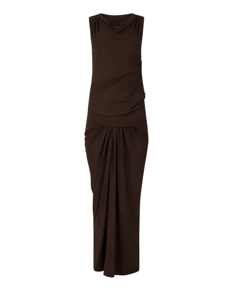 Entire Studios Ärmelloses Kleid mit drapiertem Wasserfallkragen - Braun Braun