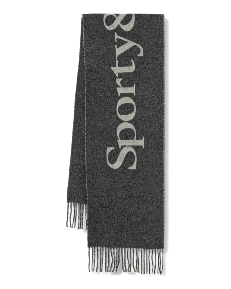 SPORTY & RICH Schal mit Fransen - Grau Grau