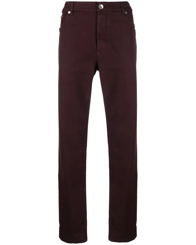 Brunello Cucinelli Halbhohe Straight-Leg-Jeans - Rot Rot