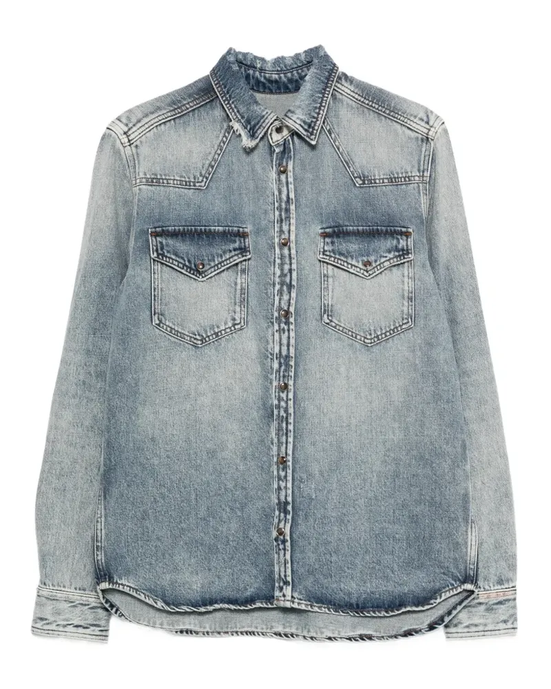 nine:inthe:morning Tobia Texas button-up overshirt - Blau Blau