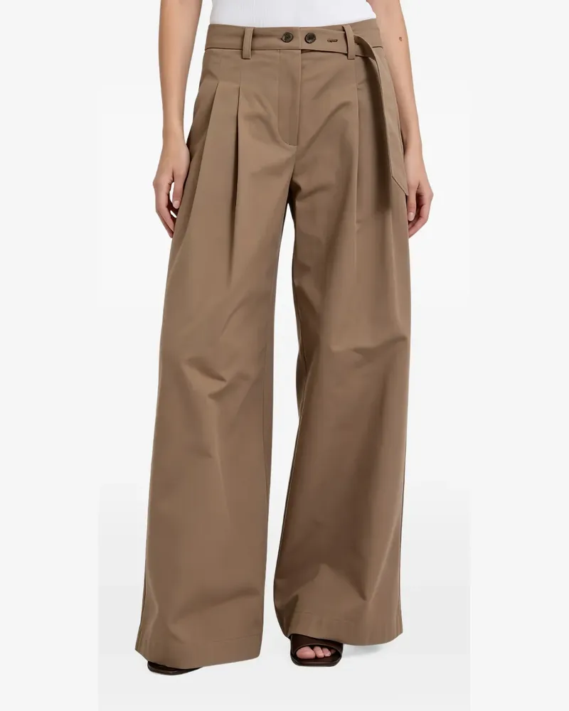 Brunello Cucinelli pleated belted trousers - Braun Braun