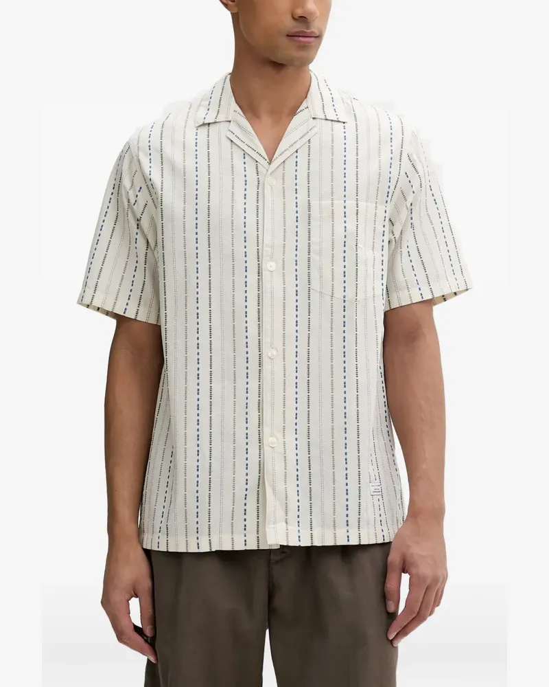Marc O'Polo stripe-print short-sleeved shirt - Nude Nude