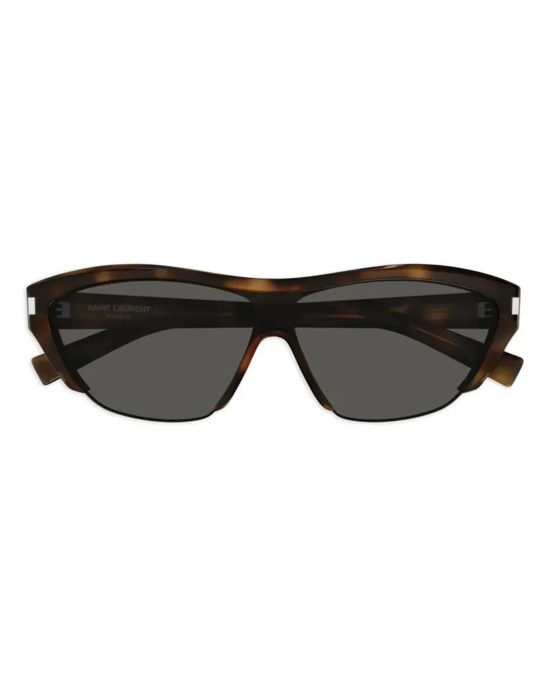 Saint Laurent Sonnenbrille mit Logo-Print - Braun Braun