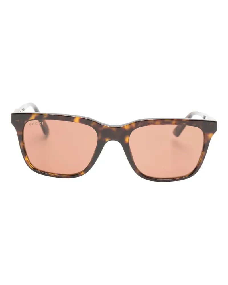 Gucci tortoiseshell-effect square-frame sunglasses - Braun Braun
