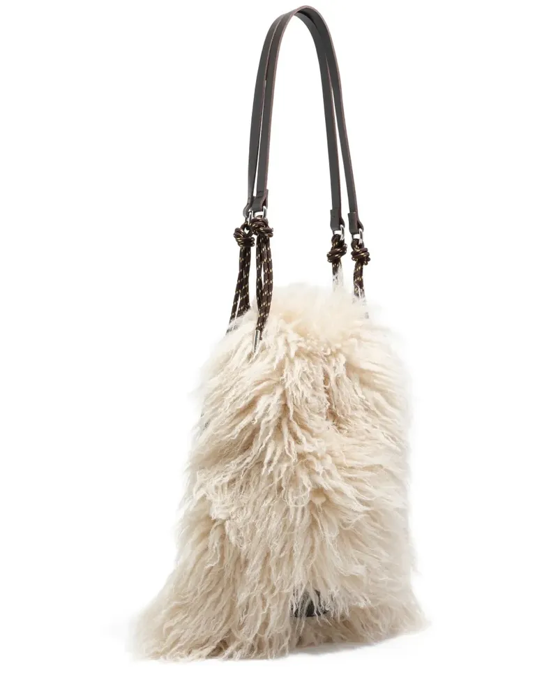 BIMBA Y LOLA Schultertasche mit Pelzstruktur - Nude Nude