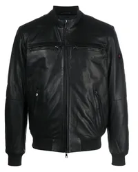 Peuterey Bikerjacke aus Leder Schwarz