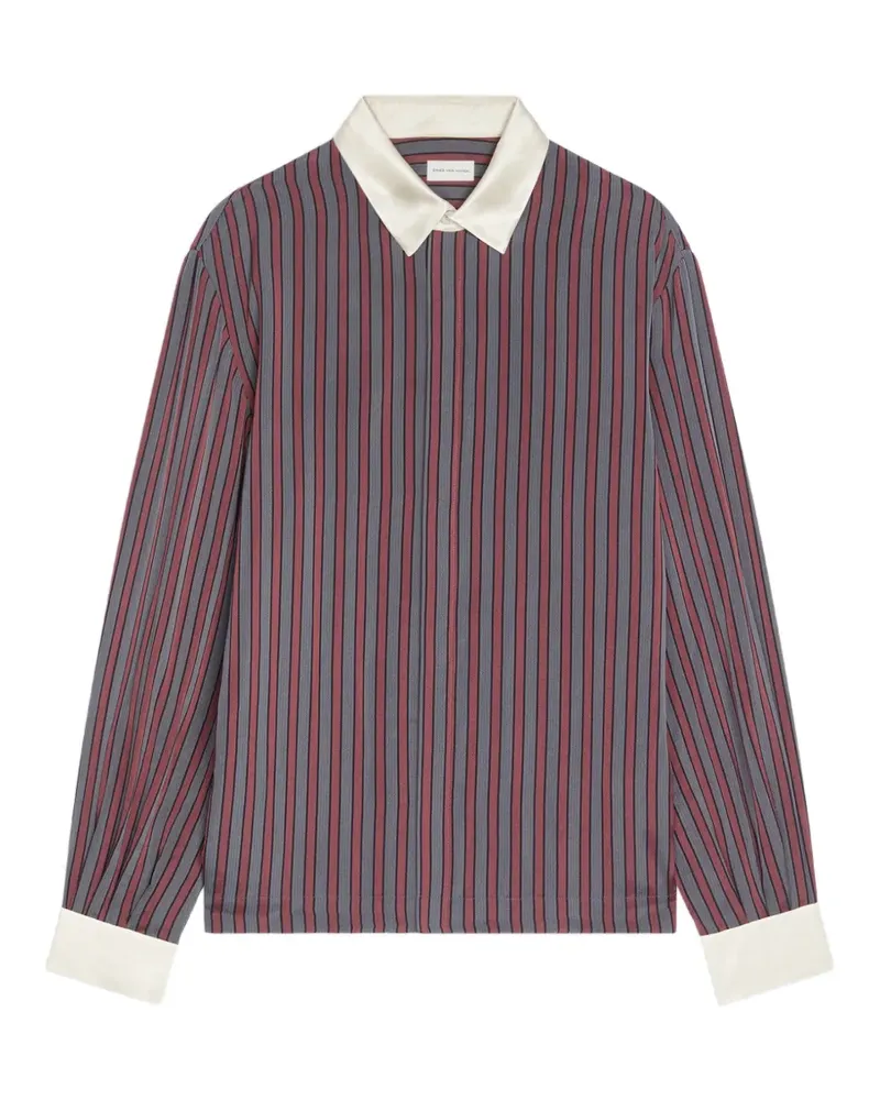 Dries van Noten contrast striped shirt - Grau Grau