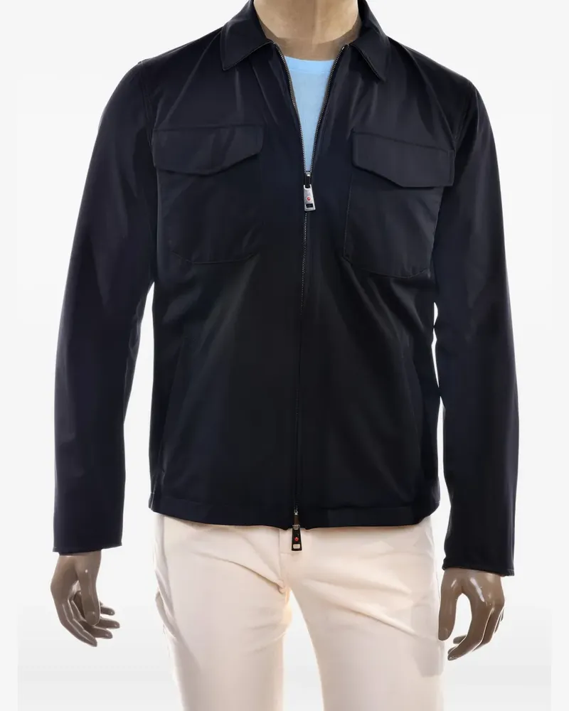 Kiton Hemdjacke mit aufgesetzter Tasche - Blau Blau