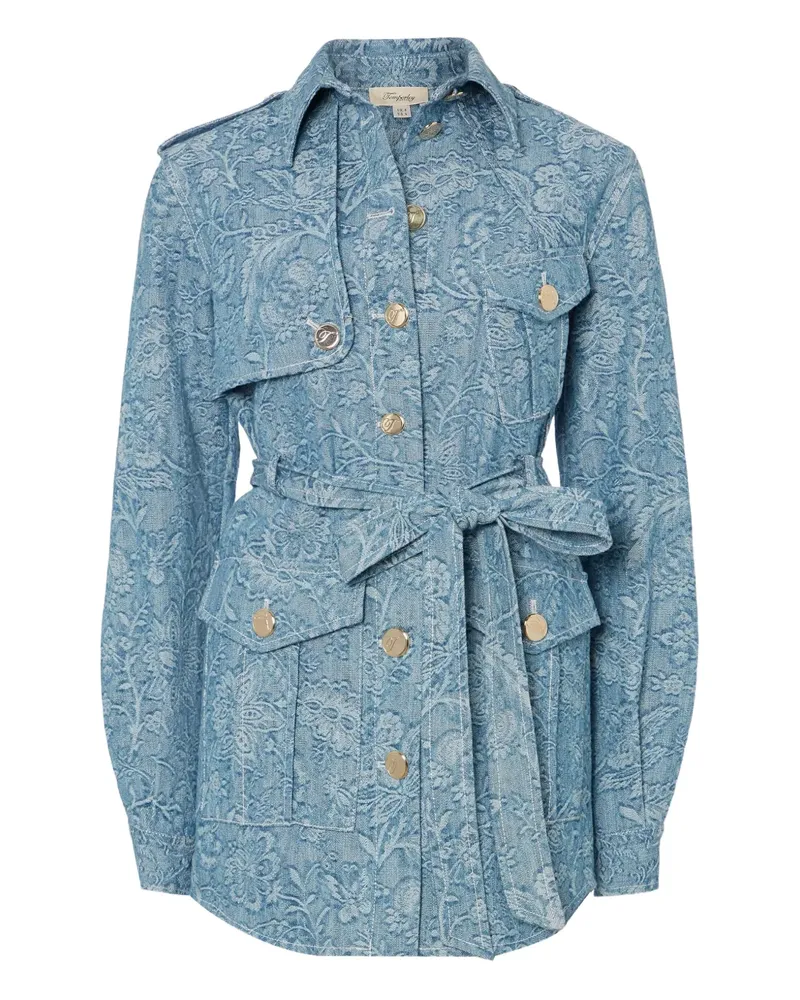 Temperley London Jeansjacke mit Blumen-Print - Blau Blau