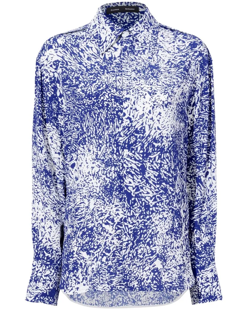 Proenza Schouler Norman Bluse mit abstraktem Print - Blau Blau