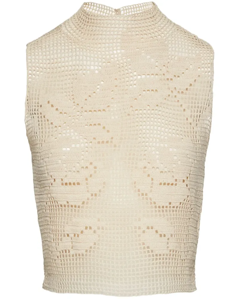 Magda Butrym Gehäkeltes Tanktop mit Spitze - Nude Nude