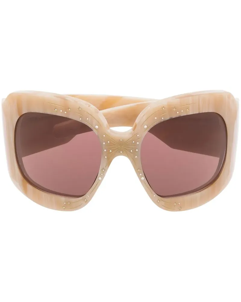 Gucci Sonnenbrille im Oversized-Look - Nude Nude