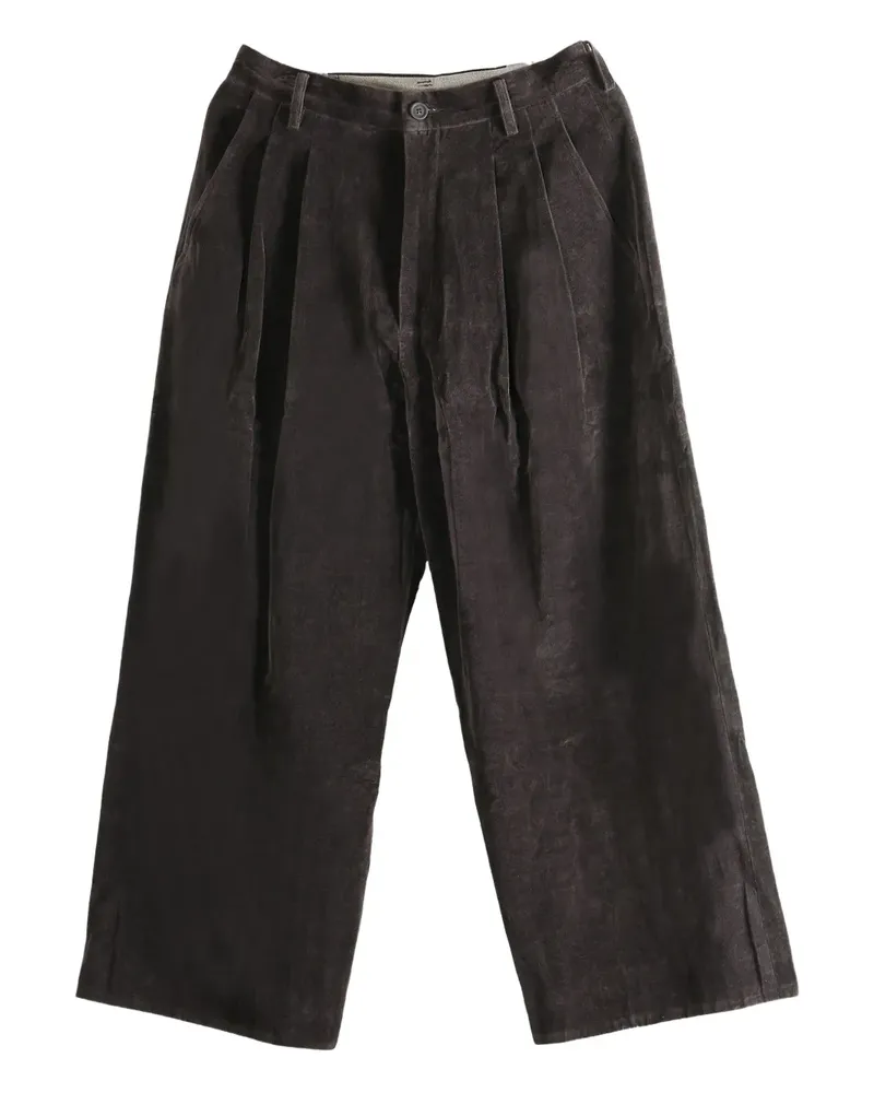 Ziggy Chen Wide-Leg-Hose mit Bundfalten - Braun Braun