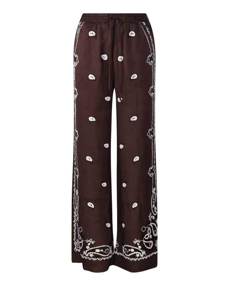 P.A.R.O.S.H. P.A.R.O H. embroidered trousers - Braun Braun