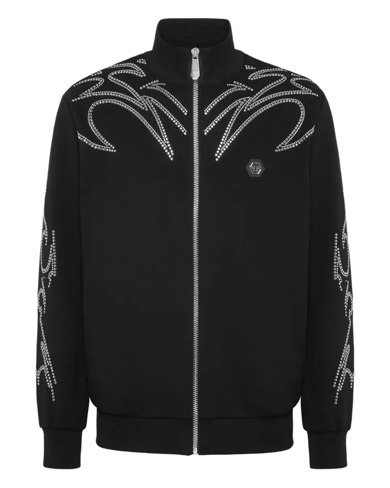 Philipp Plein Trainingsjacke mit Nieten - Schwarz Schwarz