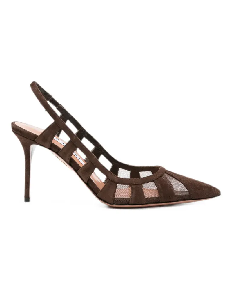 Aquazzura Acreen Pumps mit Mesh-Einsatz - Braun Braun