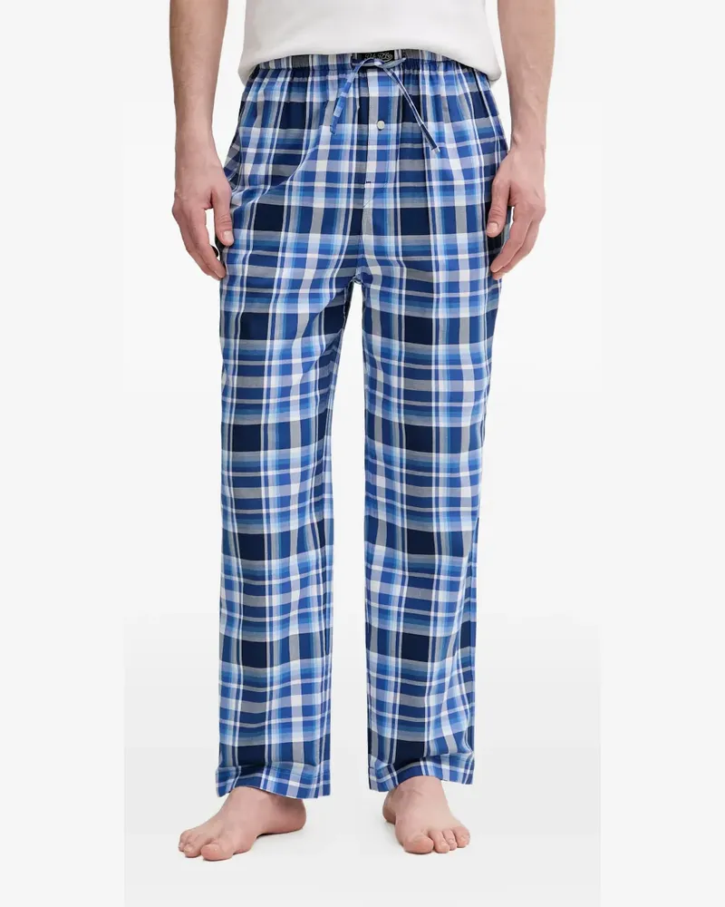 Ralph Lauren check-pattern drawstring pajama bottoms - Blau Blau
