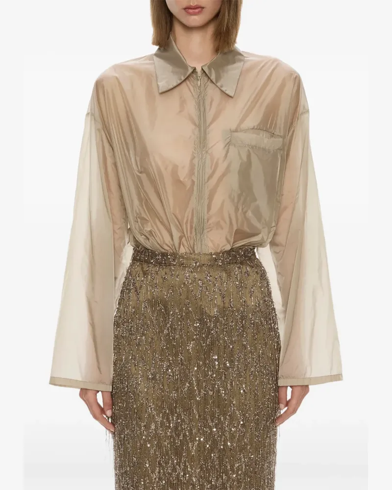 Christopher Esber Gilded Chevron Maxirock aus Spitze - Nude Nude