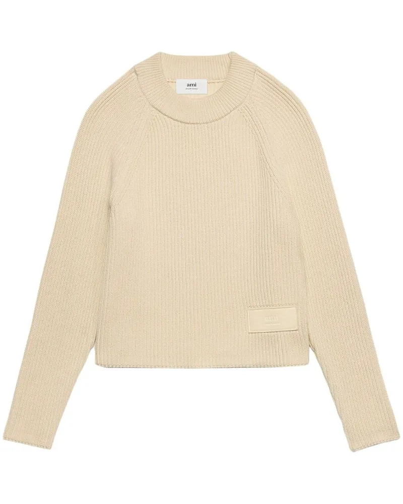AMI Paris Pullover mit Logo-Patch - Nude Nude