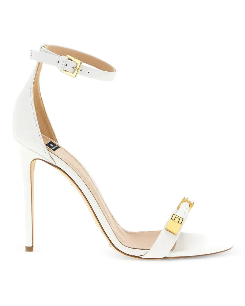 Elisabetta Franchi leather metal-detail sandals - Weiß Weiß