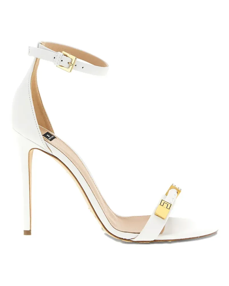 Elisabetta Franchi leather metal-detail sandals - Weiß Weiß