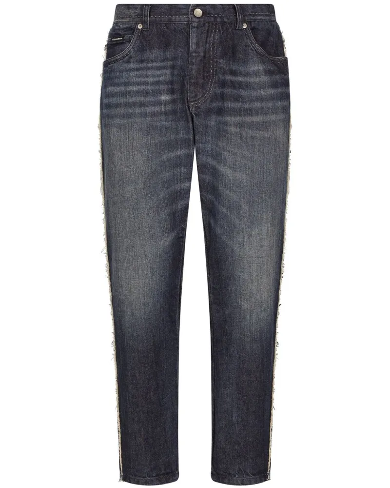 Dolce & Gabbana Tapered-Jeans mit Logo-Schild - Schwarz Schwarz