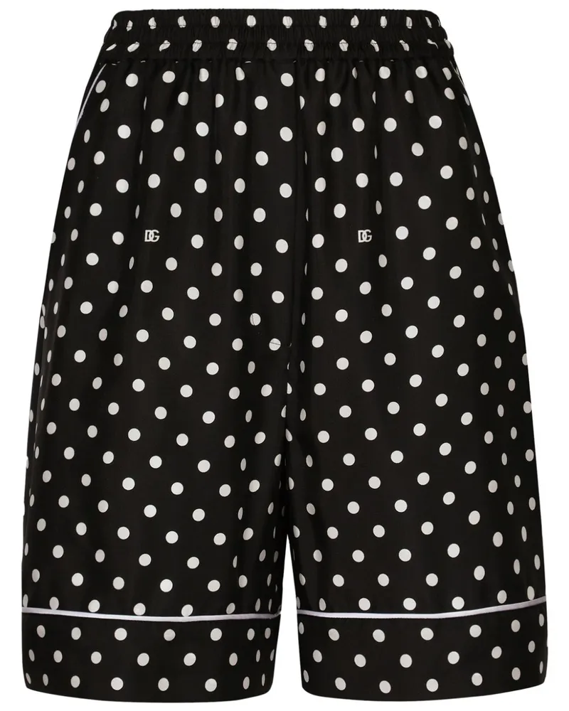 Dolce & Gabbana Gepunktete Shorts - Schwarz Schwarz