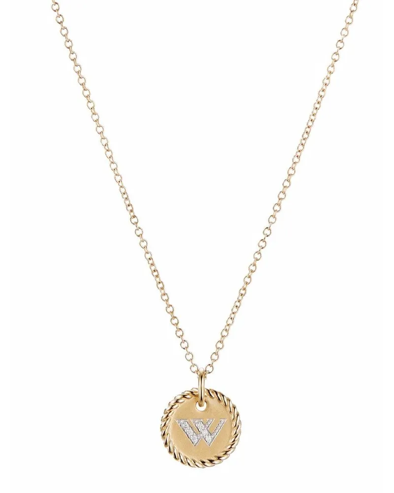 David Yurman 18kt Gelbgoldhalskette mit Diamanten Gold