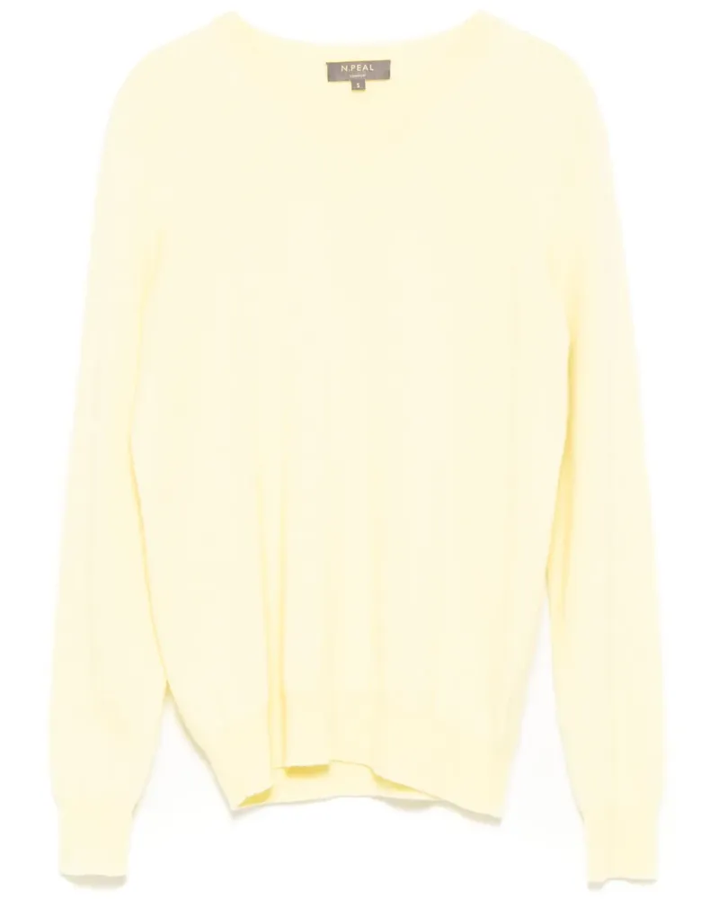 N.Peal Evie Classic Pullover mit rundem Ausschnitt - Gelb Gelb