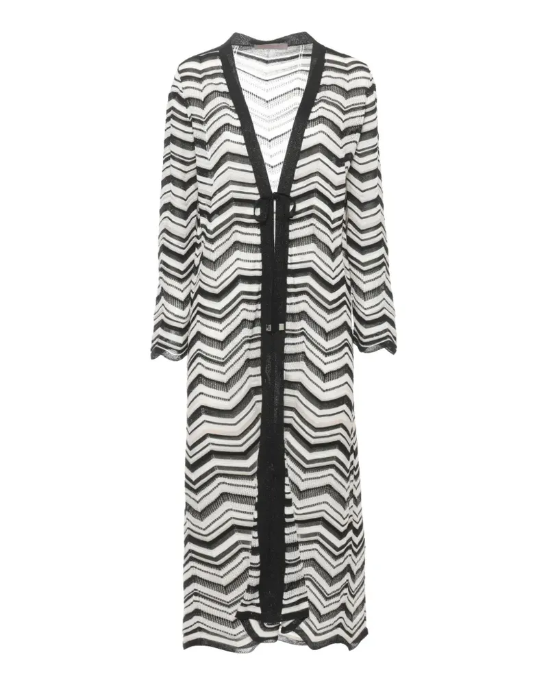 D.EXTERIOR chevron-knit cardigan - Weiß Weiß