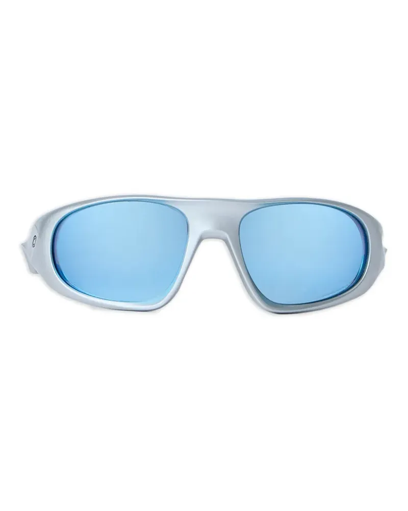 Oakley curved-frame sunglasses - Silber Silber