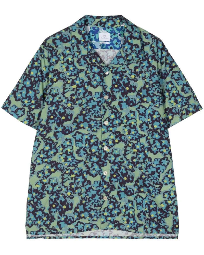 Paul Smith T-Shirt mit Blumen-Print Blau