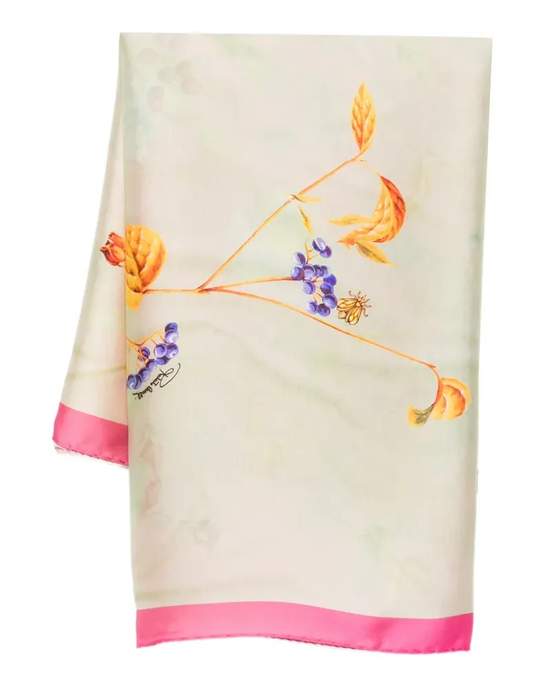 Roberto Cavalli Schal mit Blumenmotiv - Rosa Rosa