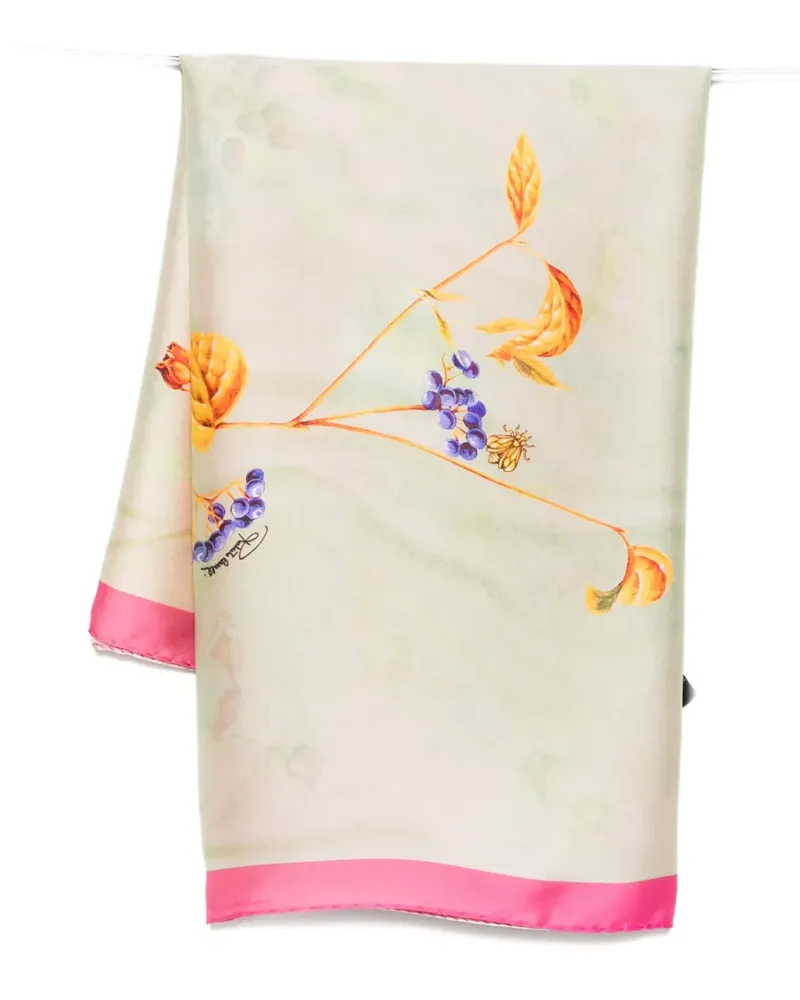 Roberto Cavalli Schal mit Blumenmotiv - Rosa Rosa