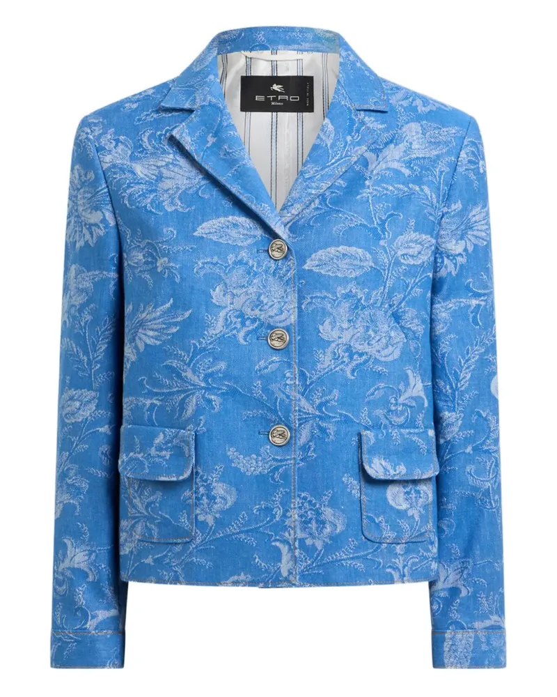 Etro jacquard floral-motif jacket - Blau Blau