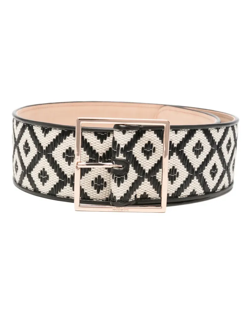 Max Mara geometric-buckle belt - Schwarz Schwarz