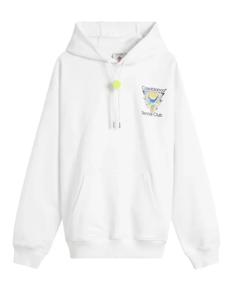 Casablanca Paris Tennis Club Hoodie mit Logo-Print - Weiß Weiß