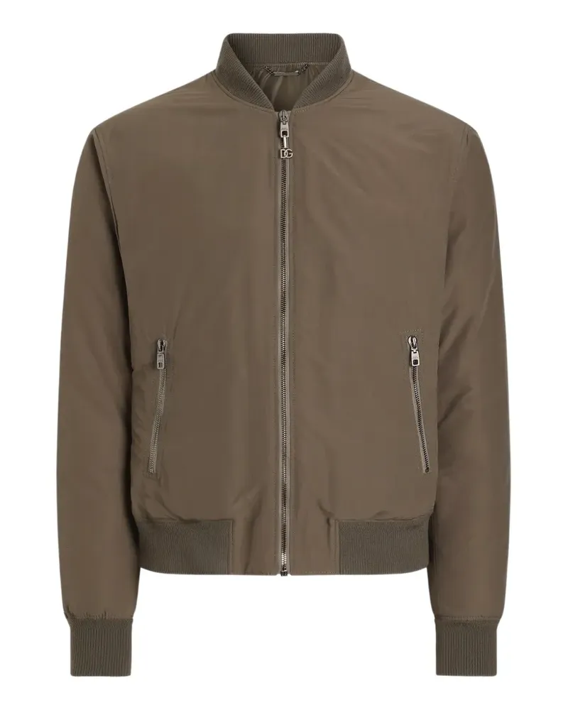 Dolce & Gabbana Gefütterte Canvas-Bomberjacke - Braun Braun