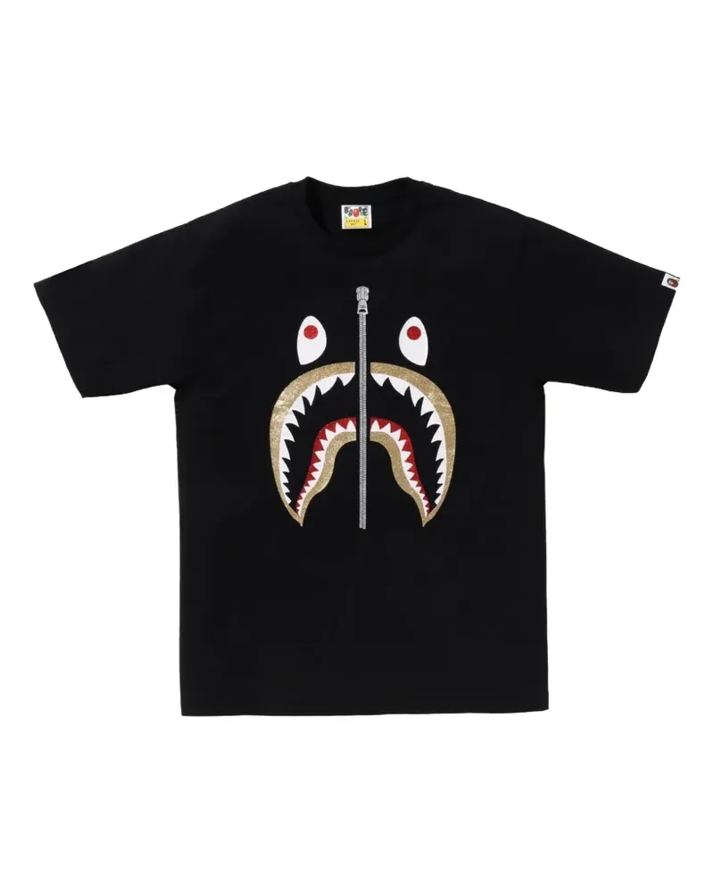 BAPE Glitter Shark T-Shirt - Schwarz Schwarz