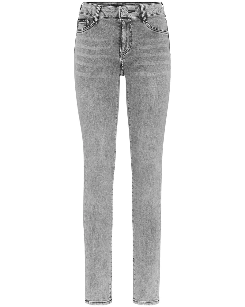 Philipp Plein Jeggings mit Logo-Patch - Grau Grau