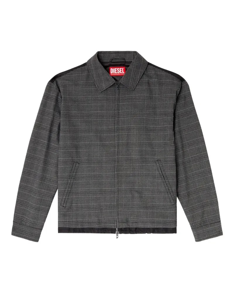 Diesel Karierte J-Ting Hemdjacke - Grau Grau