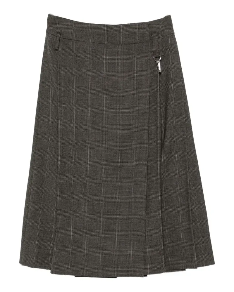 Simone Rocha Prince of Wales check pleated skirt - Grau Grau
