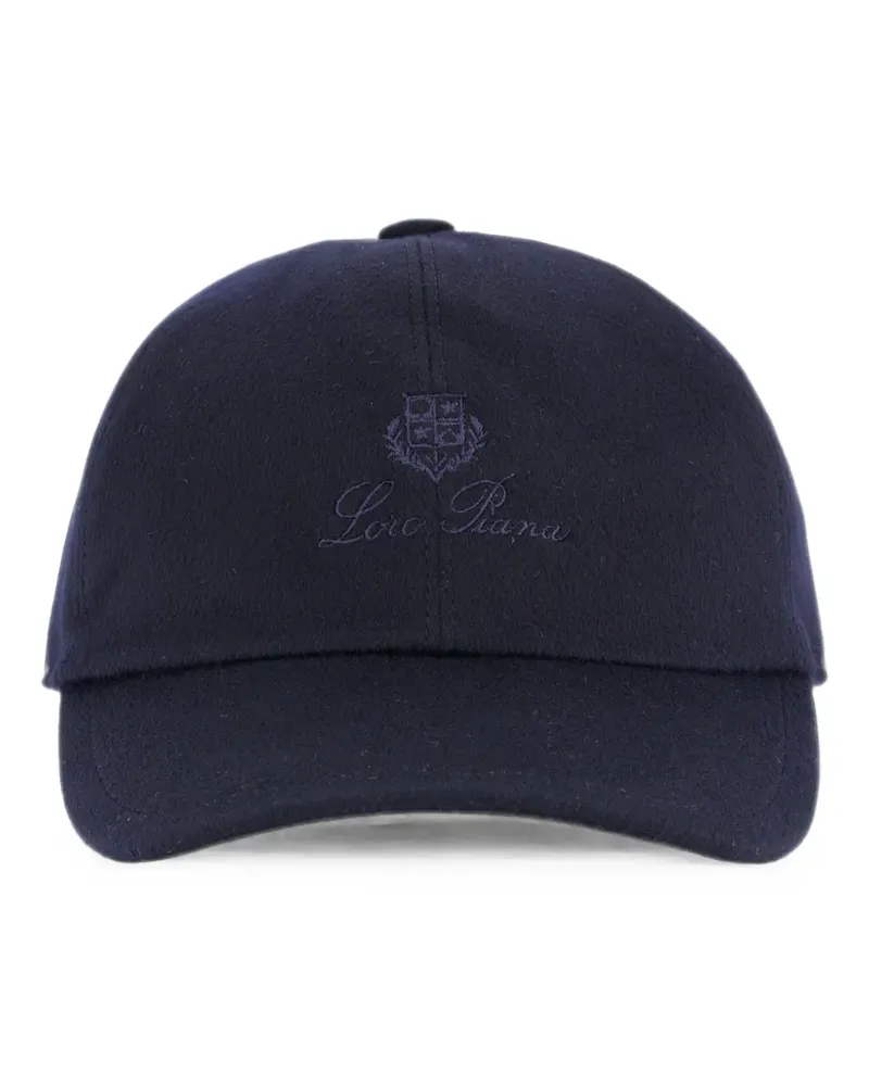 Loro Piana logo-embroidered cashmere baseball cap - Blau Blau