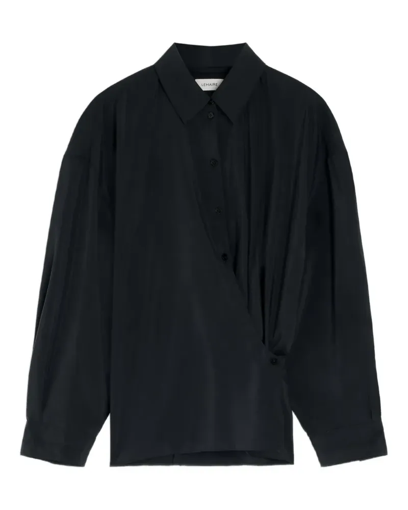 Christophe Lemaire Poloshirt mit verdrehtem Detail - Schwarz Schwarz