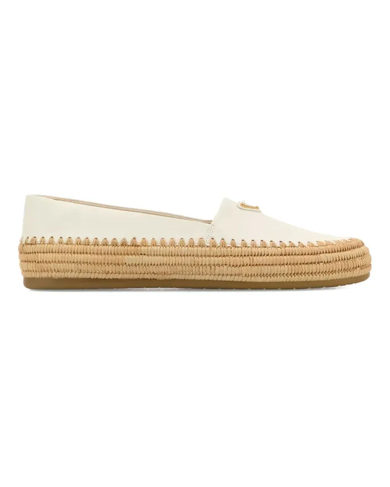 Prada Gewebte Espadrilles aus Leder - Weiß Weiß