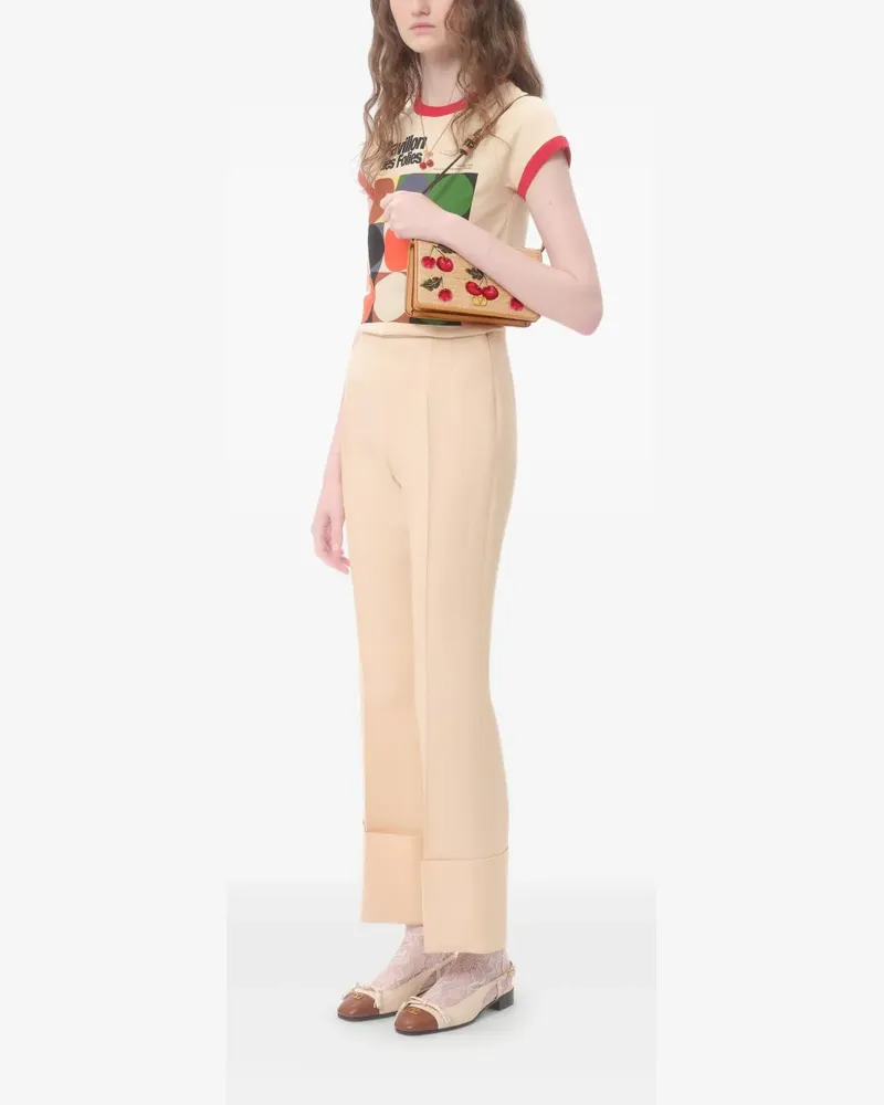 Valentino Garavani Mini VLogo Signature Schultertasche mit Kirschen-Print - Nude Nude