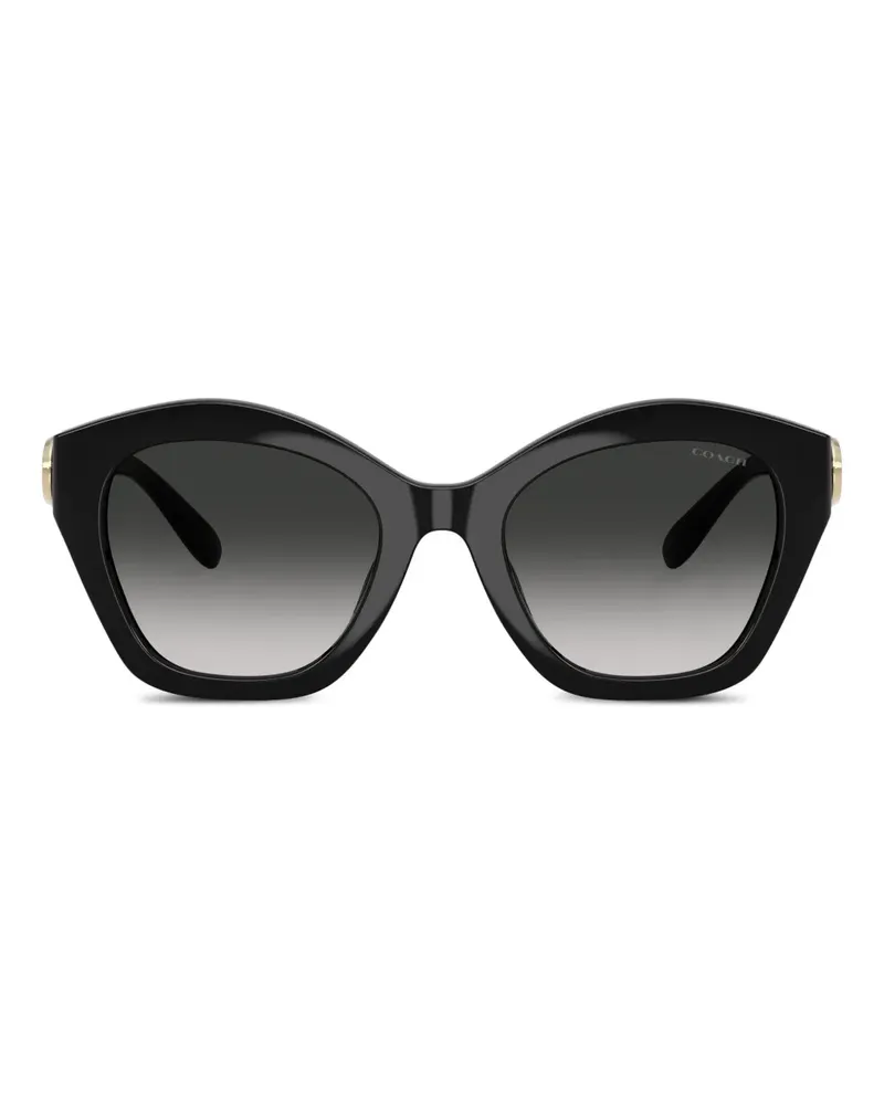 Coach Sonnenbrille mit Logo-Schild - Schwarz Schwarz
